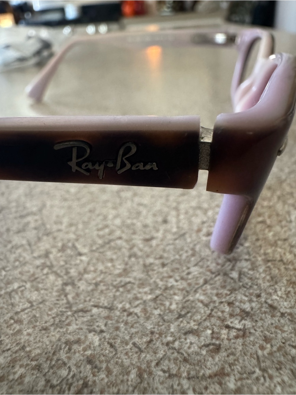 Ray-Ban Pink and Tortoiseshell Acetate Sunglass Temples